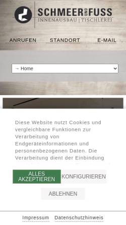 Vorschau der mobilen Webseite www.schmeer-fuss.de, Schmeer und Fuss Innenausbau und Tischlerei