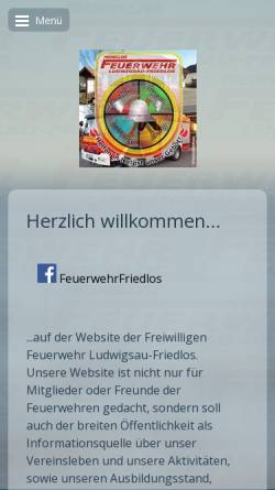 Vorschau der mobilen Webseite www.ff-friedlos.de, Freiwillige Feuerwehr Friedlos