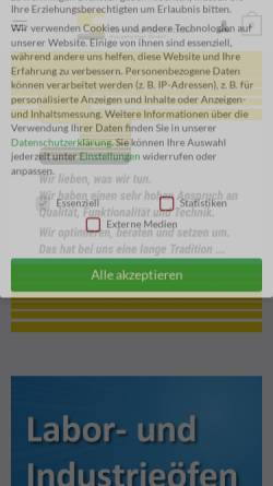 Vorschau der mobilen Webseite www.schroeder-industrieoefen.de, Arnold Schröder GmbH