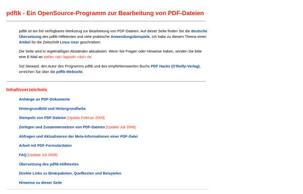 Vorschau von www.lagotzki.de, pdftk - PDF-Bearbeitung