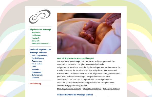 Vorschau von www.rhythmische-massage.ch, Berufsverband der Therapeutinnen und Therapeuten für Rhythmische Massage in der Schweiz