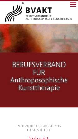 Vorschau der mobilen Webseite www.anthroposophische-kunsttherapie.de, Berufsverband Anthroposophische Kunsttherapie