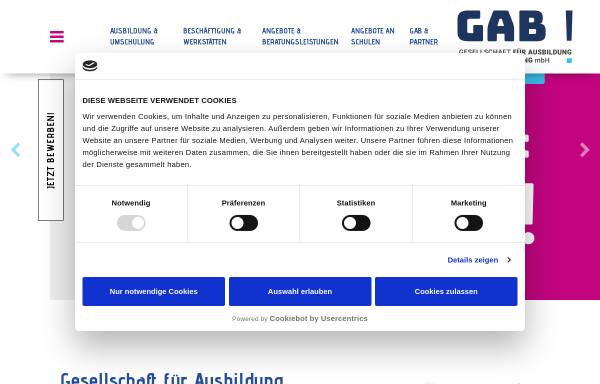 Vorschau von www.gab-limburg.de, Gesellschaft für Ausbildung und Beschäftigung mbH