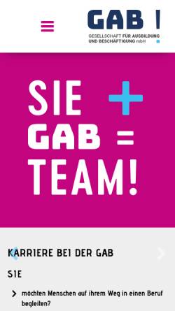 Vorschau der mobilen Webseite www.gab-limburg.de, Gesellschaft für Ausbildung und Beschäftigung mbH