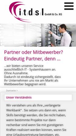 Vorschau der mobilen Webseite www.itdsl.de, Monika Mezger - IT-Dienstleistungen