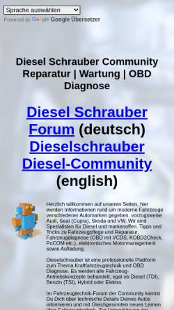 Vorschau der mobilen Webseite www.dieselschrauber.de, Kaufmann KFZ-Diagnosesysteme, Inh. Dipl.-Ing. Rainer Kaufmann