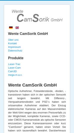 Vorschau der mobilen Webseite www.camsorik.de, Laser Cam - Wente CamSorik GmbH