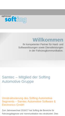 Vorschau der mobilen Webseite www.samtec.de, SamTec Automotive Software & Electronics GmbH