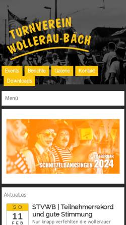 Vorschau der mobilen Webseite www.stvwb.ch, Turnverein Wollerau-Bäch
