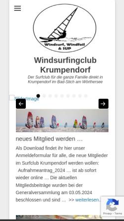 Vorschau der mobilen Webseite www.surfclub-krumpendorf.at, Erster Krumpendorfer Windsurfing Club