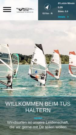 Vorschau der mobilen Webseite www.tushs.de, Surfabteilung des TuS Haltern e.V.