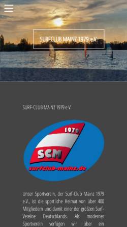 Vorschau der mobilen Webseite www.surfclub-mainz.de, Surf-Club Mainz 1979 e.V.
