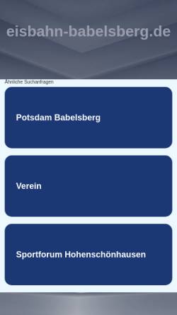 Vorschau der mobilen Webseite www.eisbahn-babelsberg.de, Eisbahn Babelsberg