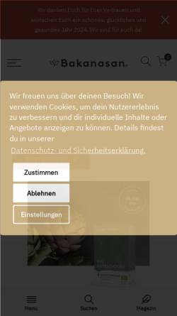 Vorschau der mobilen Webseite www.bakanasan.de, Bakanasan - Natürliche Heilmittel, Börner GmbH