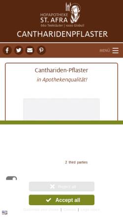 Vorschau der mobilen Webseite www.cantharidenpflaster.com, Cantharidenpflaster