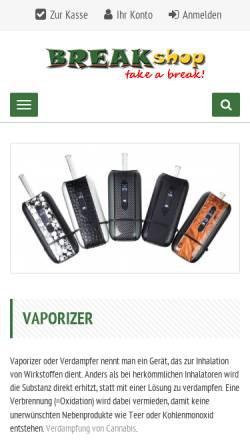 Vorschau der mobilen Webseite www.vaporizer.at, Vaporizer