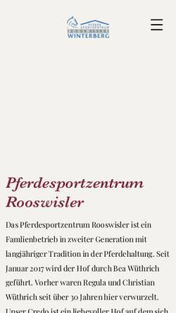 Vorschau der mobilen Webseite www.rooswisler.ch, Pferdesportzentrum Rooswisler