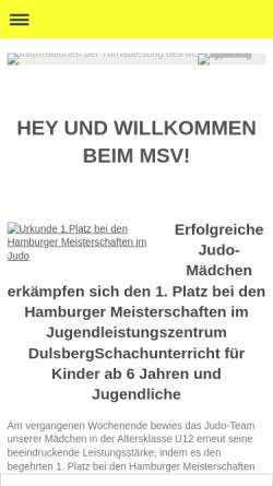 Vorschau der mobilen Webseite www.msv-hamburg.de, MSV Hamburg von 1974