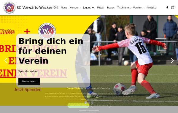 Vorschau von vorwaerts-wacker.de, SC Vorwärts-Wacker 04 Hamburg-Billstedt