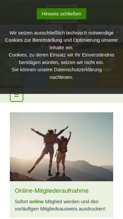 Vorschau der mobilen Webseite www.dav-hamburg.de, Sektion Hamburg des Deutschen Alpenvereins e.V.