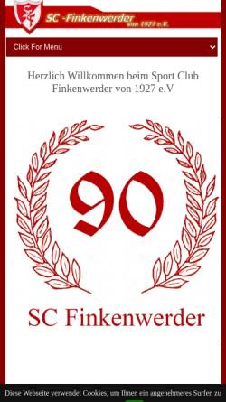 Vorschau der mobilen Webseite www.sc-finkenwerder.de, Sport Club Finkenwerder von 1927 e.V.