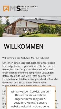 Vorschau der mobilen Webseite www.scherer-architekt.de, Architekturbüro Scherer