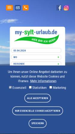 Vorschau der mobilen Webseite www.my-sylt-urlaub.de, Familie Pohl
