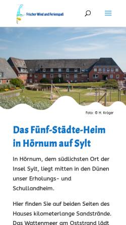 Vorschau der mobilen Webseite www.fuenf-staedte-heim.de, Fünf Städte Heim
