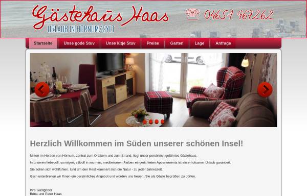 Vorschau von www.haas-sylt.de, Gästehaus Haas und Gästehaus Petra