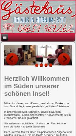 Vorschau der mobilen Webseite www.haas-sylt.de, Gästehaus Haas und Gästehaus Petra