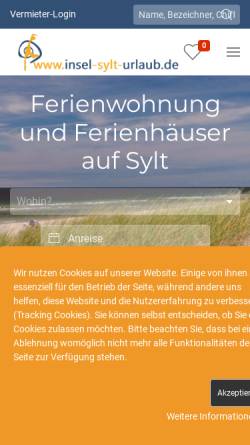Vorschau der mobilen Webseite www.insel-sylt-urlaub.de, Lars & Susanne Claßen
