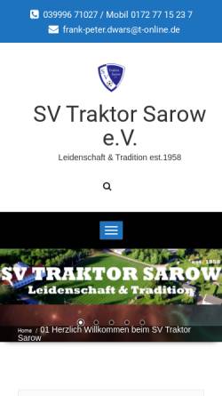 Vorschau der mobilen Webseite www.sv-traktorsarow.de, SV Traktor Sarow
