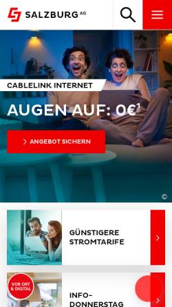 Vorschau der mobilen Webseite www.salzburg-ag.at, Salzburg AG