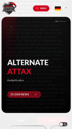 Vorschau der mobilen Webseite www.team-alternate.de, Alternate Attax