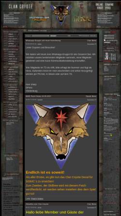 Vorschau der mobilen Webseite www.clan-coyote.de, Coyote