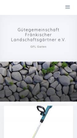 Vorschau der mobilen Webseite www.gfl-garten.de, Gütegemeinschaft Fränkischer Landschaftsgärtner e.V.