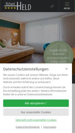 Vorschau der mobilen Webseite www.hotel-held.de, Hotel Restaurant Held