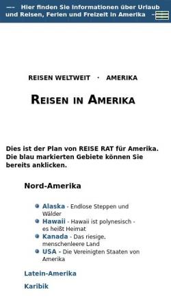 Vorschau der mobilen Webseite www.reiserat.de, Informationen für Reisen in Amerika