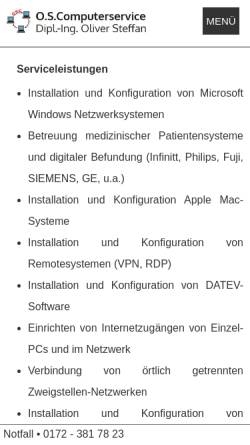 Vorschau der mobilen Webseite www.oscomputerservice.de, O.S.Computerservice