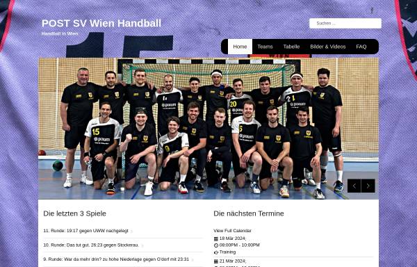 Vorschau von www.post-handball.at, Post SV Wien