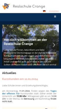 Vorschau der mobilen Webseite realschule-crange.de, Realschule Crange (RSC)