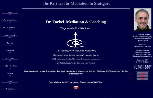 Vorschau von www.mediator-stuttgart.de, Dr. Forkel Mediation und Coaching