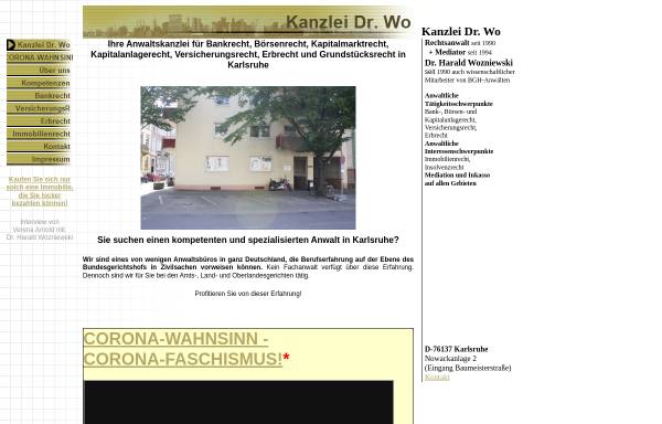 Vorschau von www.kanzlei.dr-wo.de, Dr. Harald Wozniewski - Mediationszentrum Karlsruhe