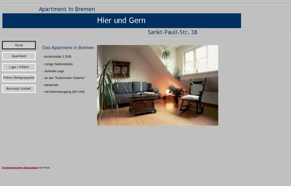 Vorschau von www.hierundgern.de, Apartment H. Nordhorn