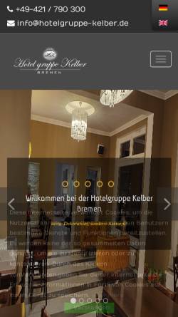 Vorschau der mobilen Webseite www.hotelgruppe-kelber.de, Hotelgruppe Kelber