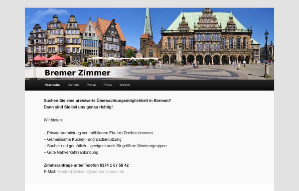 Vorschau von www.bremer-zimmer.de, Manfred Wohlers