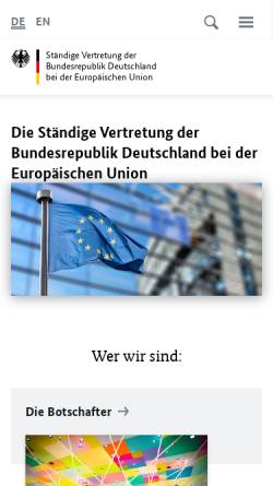 Vorschau der mobilen Webseite bruessel-eu.diplo.de, Ständige Vertretung der Bundesrepublik Deutschland bei der Europäischen Union