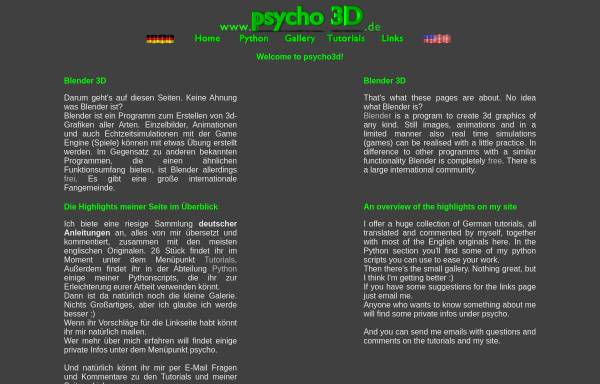 Vorschau von www.psycho3d.de, psycho 3d home