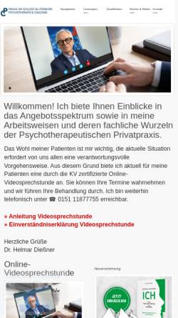 Vorschau der mobilen Webseite praxis-diessner.de, Praxis Dr. Dießner