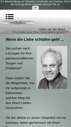 Vorschau der mobilen Webseite www.volker-vandenboom.de, Praxis für Psychotherapie (HPG) Volker van den Boom